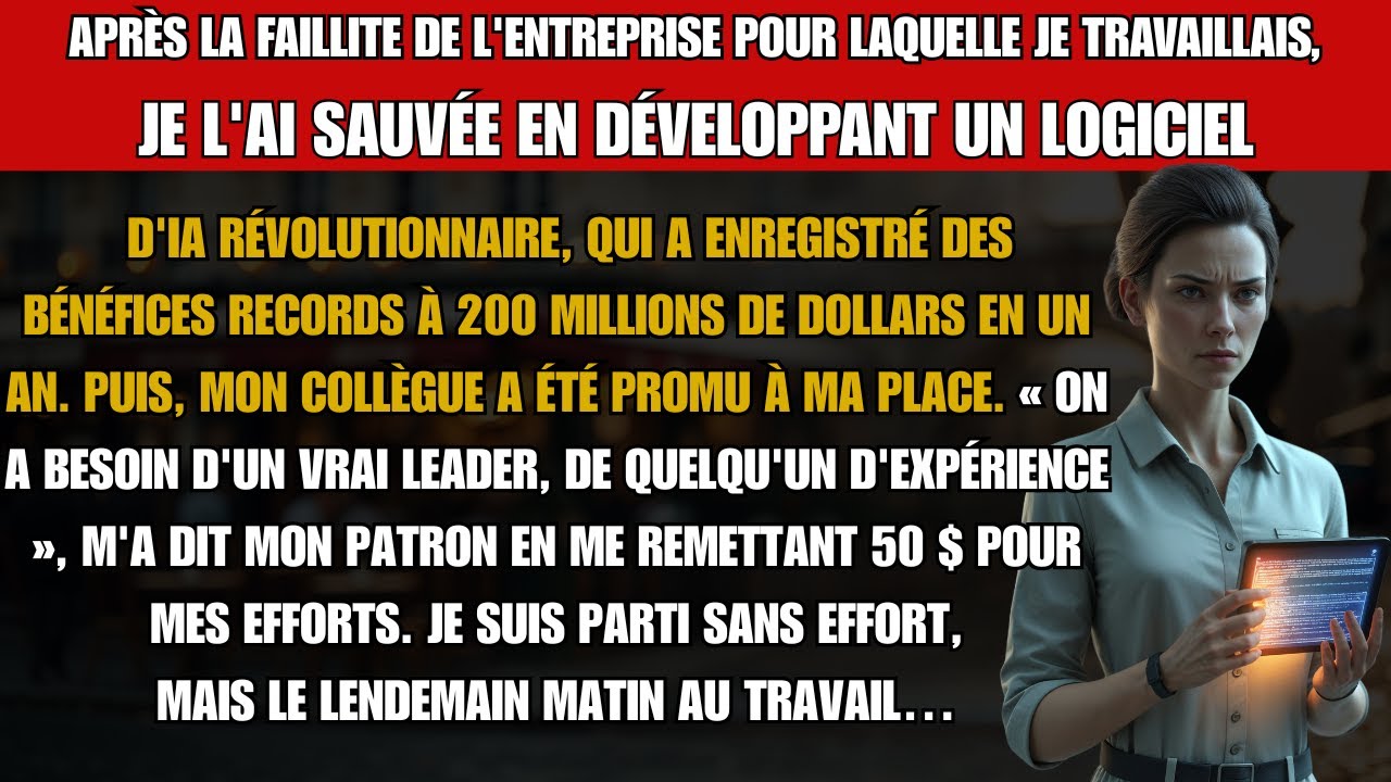 J’ai sauvé l’entreprise, ils m’ont donné 50 $ – ils l’ont vite regretté 💼🔥