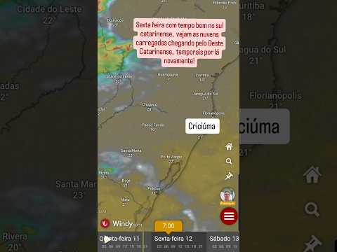 calor e tempo bom em Criciúma-SC,  temporais no oeste catarinense.  #santacatarina #clima