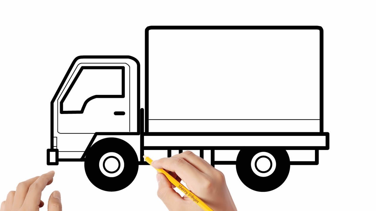 Cómo dibujar un camión de reparto | Dibujos sencillos
