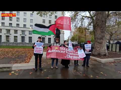 International Ukraine Anti Fascist Solidarity protest in front of Keir Starmers residence in London