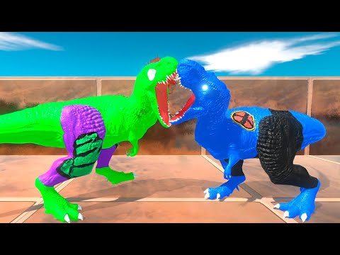 HULK vs BEAST (X-MEN) T-REX DEATH RUN - Animal Revolt Battle Simulator