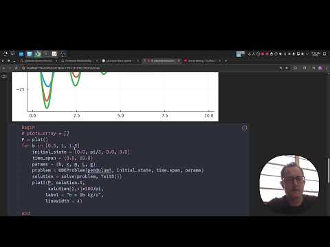 Damped pendulum numerical solution part 2