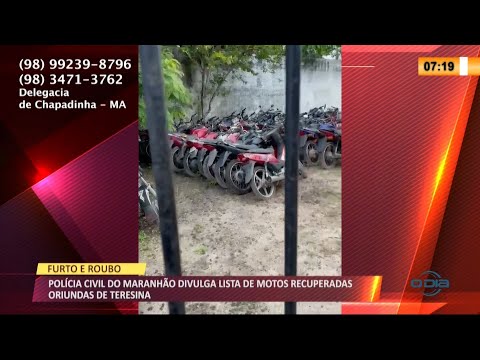Polícia Civil de Chapadinha divulga relação de motos recuperadas oriundas de Teresina 05 05 2021