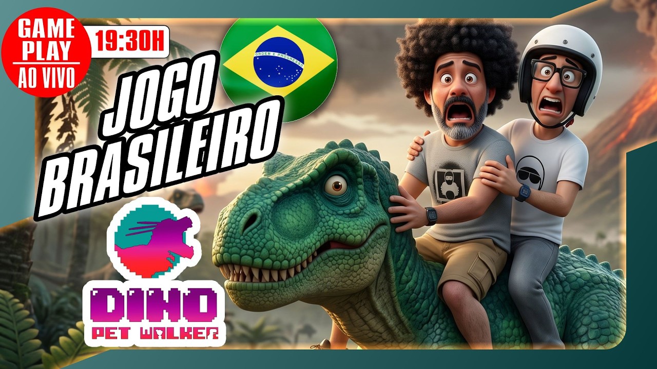 🦕 🎮🔥 HOJE - 19:30H AO VIVO - JOGO BRASILEIRO Dino Pet Walker, VAMOS PASSEAR COM ELES  #DinoPetWalker