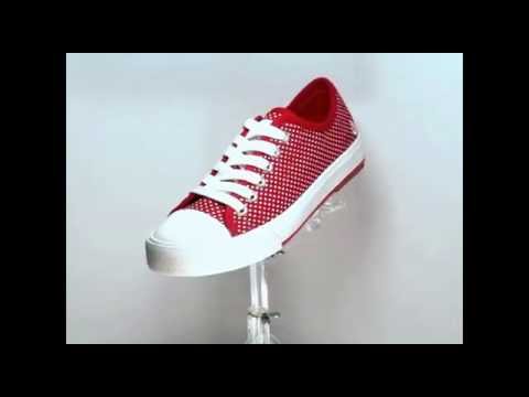 B 8853 RED Polka-Dots Sneakers