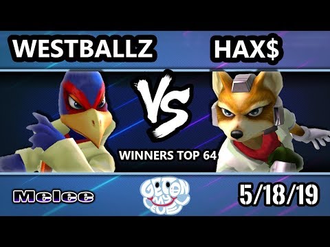 GOML 2019 SSBM - Hax$ (Fox) Vs. Westballz (Falco) Smash Melee Tournament Winners Top 64