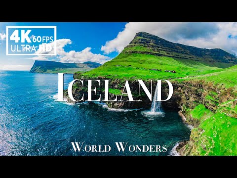 FLYING OVER ICELAND (4K UHD) - Amazing Beautiful Scenery With Calming Music - 4K Video Ultra HD