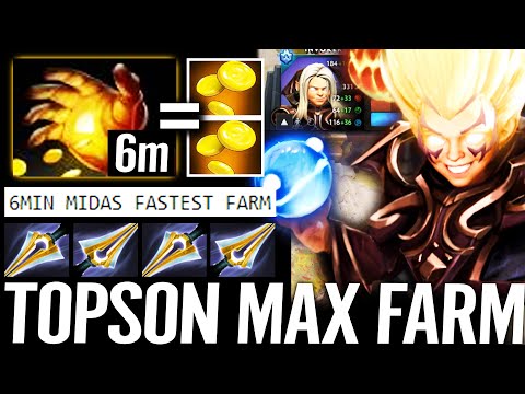 🔥 6min MIDAS — TOPSON Invoker 100% Fastest Mid Farm Ever WTF Dota 2 Pro