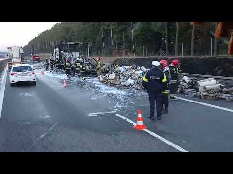 Pożar ciężarówki S7 Ostojów Suchedniów