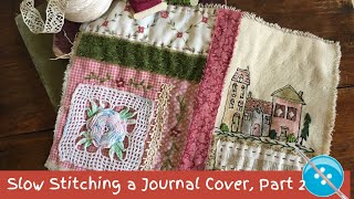 Slow Stitching a Journal Cover, Adding Inktense Color, Part 2