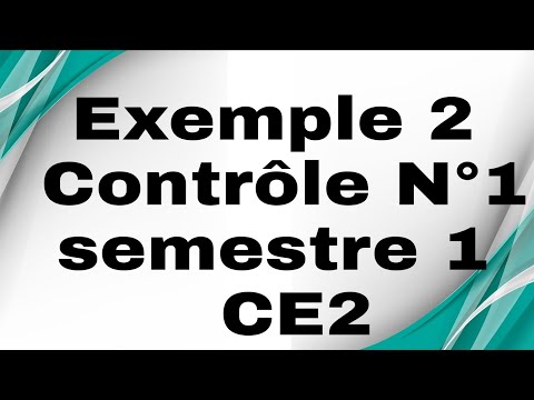 Exemple d'évaluation N1 semestre 1 CE2
