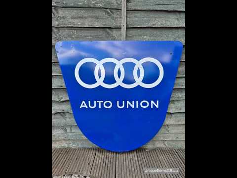SKU 2990 1950s AUDI AUTO UNION enamel/porcelain sign 34.5” x 30.7”