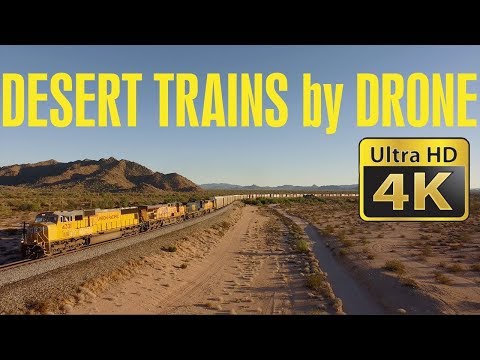 Desert Trains by Drone in 4K