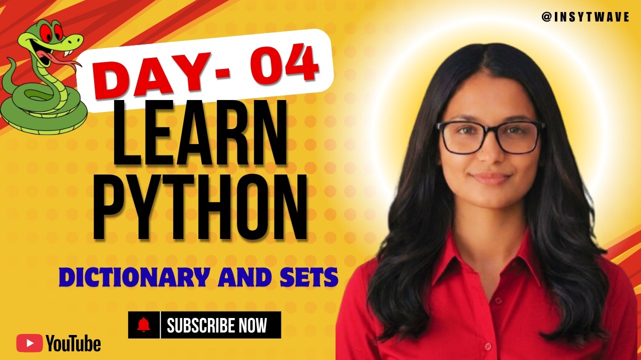 LECTURE 4 :  Dictionary and Set in Python | Python full Course
