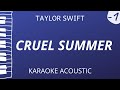 Cruel Summer - Taylor Swift (Acoustic Karaoke) Lower Key