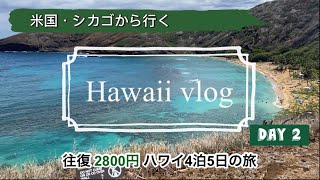 Hawaii vlog Day 2/米国シカゴから行く往復2800円4泊5日の旅/ハナウマベイ