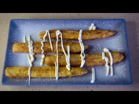Espárragos blancos fritos