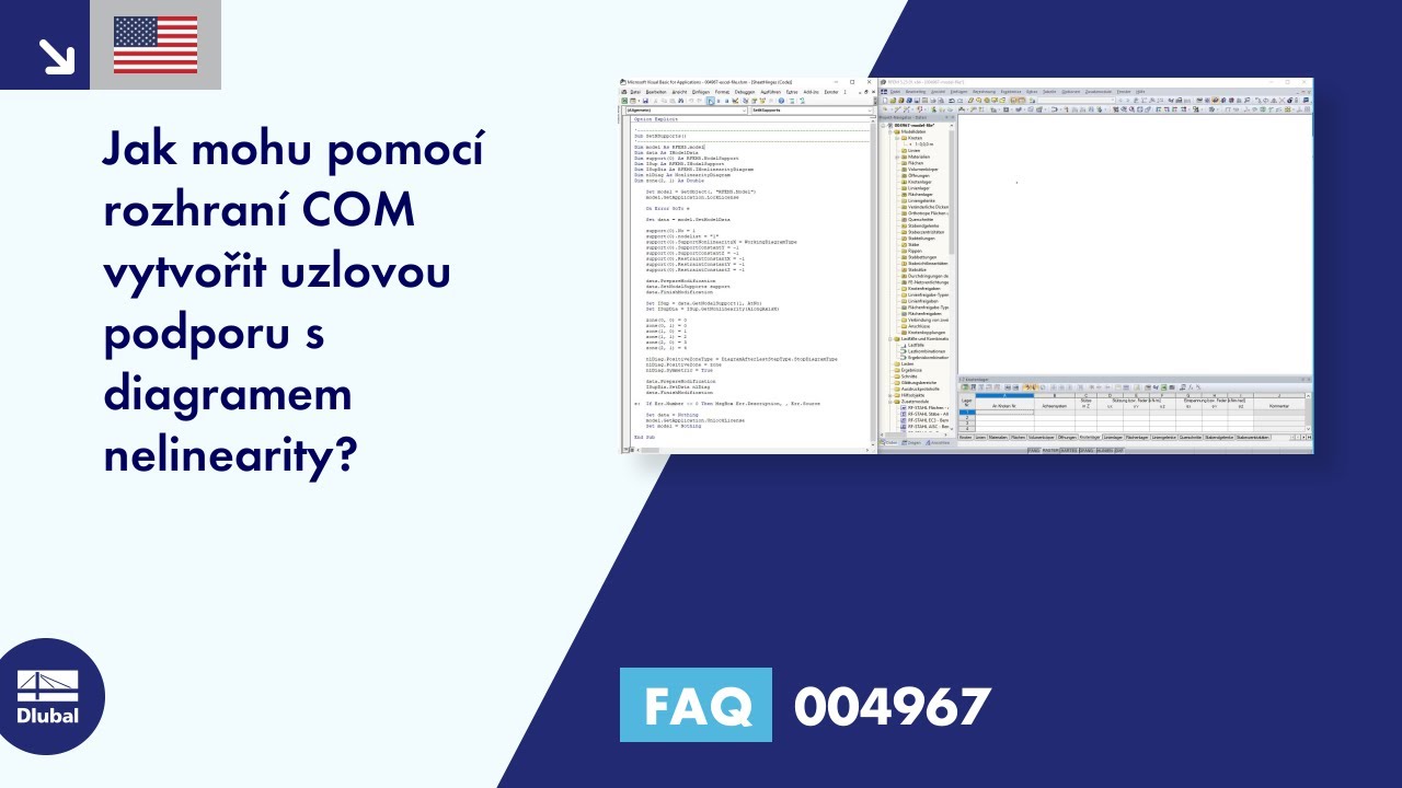 FAQ 004967 | Jak mohu pomocí rozhraní COM vytvořit uzlovou podporu s diagramem nelinearity?