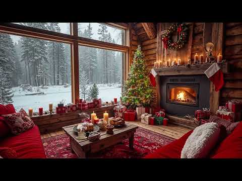 Peaceful Snow Dawn Winter Jazz Christmas Cabin | 🌄❄️ Soft Piano Harmony for Quiet Hours