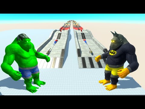 BATMAN GORO vs HULK GORO RACE BATTLE COMPETITION - Animal Revolt Battle Simulator