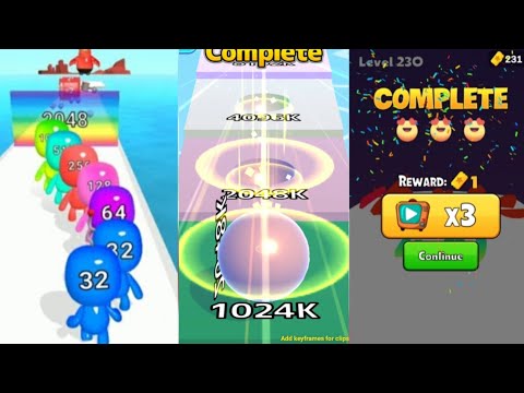 2048 | Epic Ball Run INFINITY vs Man Runner 3D Rescue Satisfying Games vs Merge Number Run Master