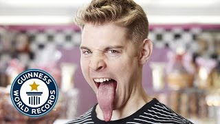 The world’s longest tongue  - Guinness World Records 2015