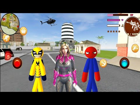 Wolvrine Spider Stickman Game Superhero Crime City Part#28 - New Mission - Android Gameplay