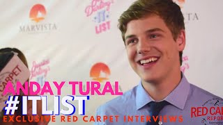 Anday Tural interviewed at the premiere of Jessica Darling's It List #ITList video