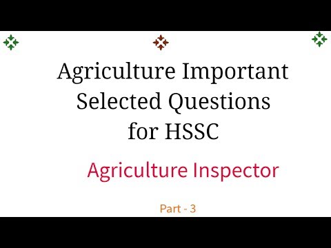 Agriculture Inspector Important Questions for Haryana Department | Soil Conservation Video