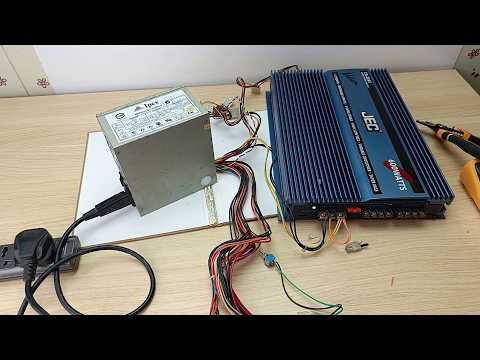 How to Connect Computer Power Supply Unit to Car Audio Amplifier at home setup