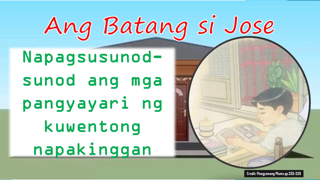 MTB-MLE 3 -Pagsunod-sunod ng Pangyayari sa Kuwentong Napakinggan I Ang Batang si Jose