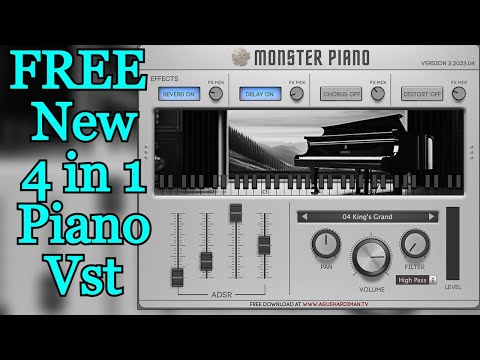 Cool New 4 in 1 FREE Piano Vst Plugin by Agus Hardiman - Monster Piano 3 - Quick Review & Demo