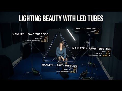 NanLite PavoTube 30C 4-Feet RGBWW LED Tube with Internal Battery 4 Light Kit