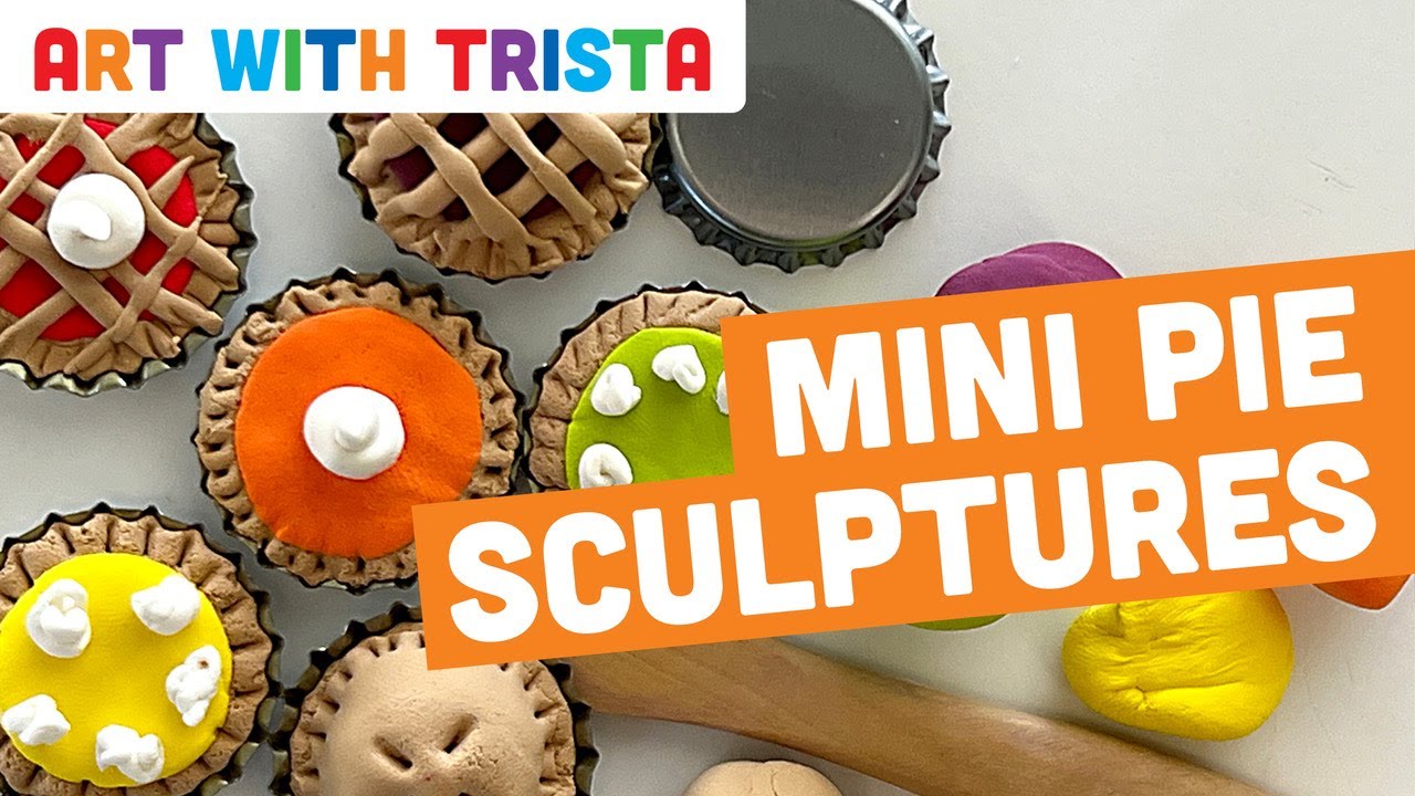 Easy Mini Pie Sculptures With Air Dry Clay Art Lesson Video Tutorial - Art With Trista