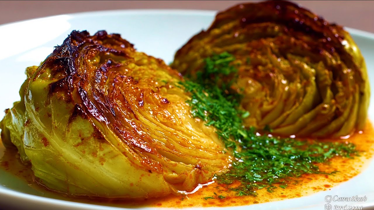 Roasted Cabbage Melts Like Butter by Delicious Vegan Cooking with Victor — recipe photo