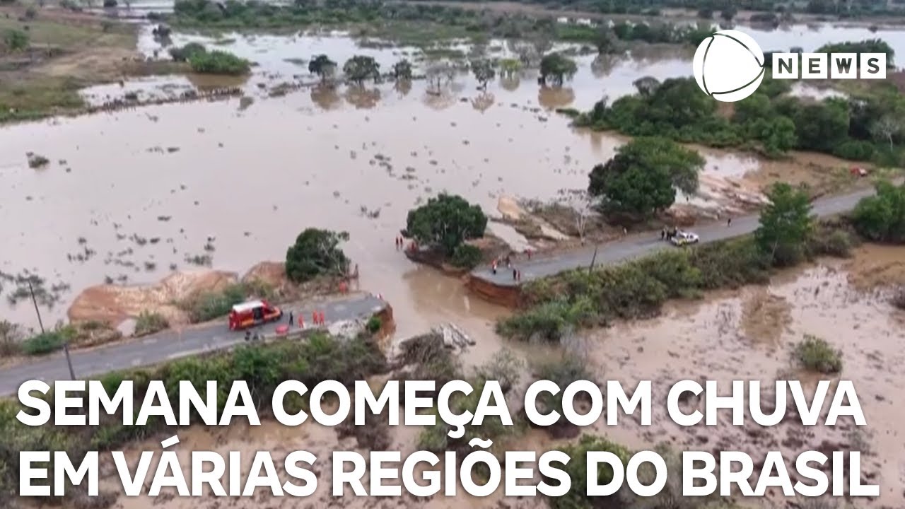Previsão é de mais chuva para diversas regiões do Brasil