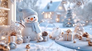 Magical Winter Snowman Scene Cozy Holiday Ambiance for Relaxation Stress Relief TV Art