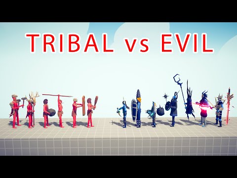 TRIBAL Team vs EVIL Team - Totally Accurate Battle Simulator TABS
