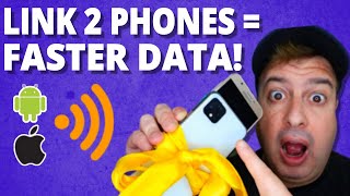 How to get faster internet on your phone by connecting TWO phones together!