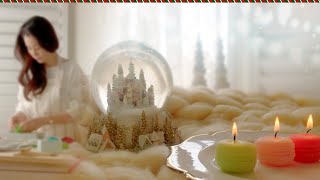 Vlog🌱 🎄 아로마 향기가 나는 크리스마스 선물 만들기 |💰$1의 행복| 아로마향 석고플라워 만들기 | 드라이플라워 석고방향제 만들기 | 선물포장 | [감성 VLOG]
