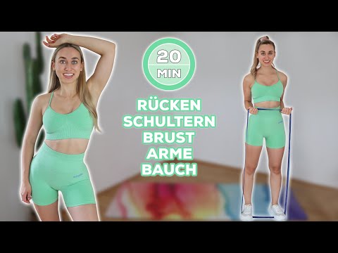 20 Min. Oberkörper Workout mit Theraband | Zuhause  starken Oberkörper aufbauen, ohne Springen!