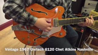 Video thumbnail for Vintage 1967 Gretsch 6120 Chet Atkins Nashville Hollow Body Electric Guitar by Morrell Music Company