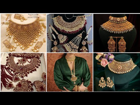 Gold Wedding Jewelry Set #colorsoflifewithmusfira #viral