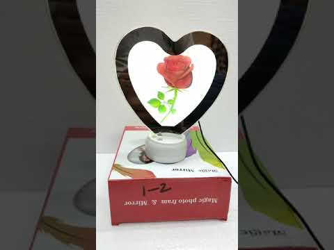 Transparent magic mirror heart photo frame, for home, size: ...