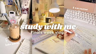 study vlog 📚: finals week prep, waking up at 5 am, boba milk tea ୧ ‧₊˚🧋⋅ asmr studying