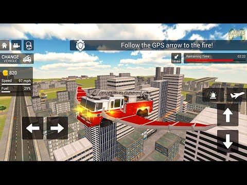 Flying Fire Truck Simulator Game 2021: FD 152 Fire Truck - Android Gameplay