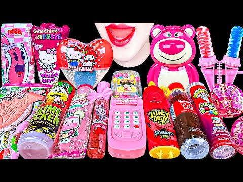 ASMR PINK CANDY🩷산리오 헬로키티 핸드폰 분홍색 캔디 Sanrio Hello Kitty Cell Phone EATING MUKBANG