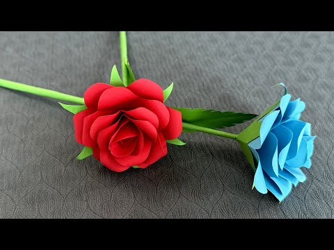 How To Make Paper Rose Easy, Beautiful Paper Rose Flower Making, Diy Paper Flower