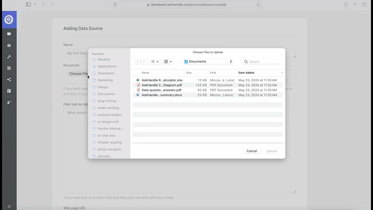 AskHandle product demo 2025