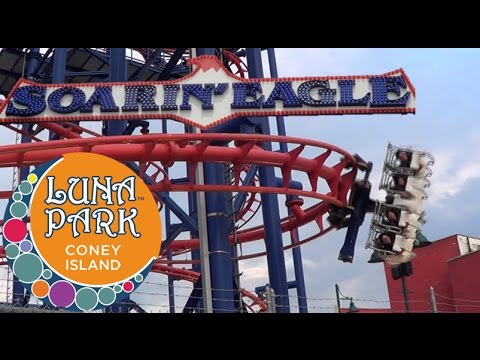 Off-ride footage of a Soarin' Eagle train